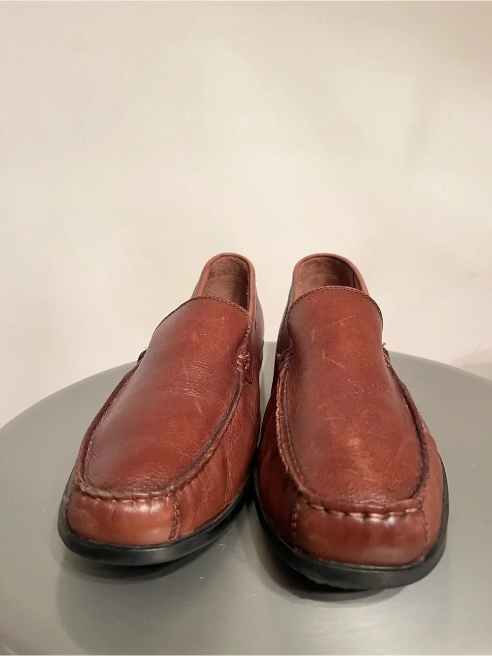 Dockers Men’s Brown Leather Slip-On Loafers Memory Foam Comfort Shoes Sz 10